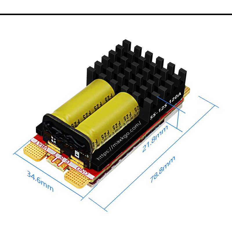 Brushless Speed Controller, MAXKGO, 120A, 5-12S, AM32 - detail 22