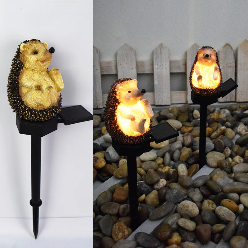 LT331 Hedgehog Shape Led Yard Lawn Lamp Decoration Solar Garden Lights Outdoor Walkway Landscape Lamp