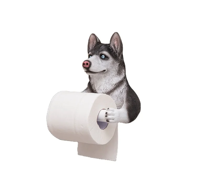 Wall Mount Bathroom Decor Animal Roll Paper Holder Resin Husky Dog Paper  Towel Holder - Buy Paper Towel Holder,Resin Husky Dog,Animal Roll Paper  Holder Decor Product on 