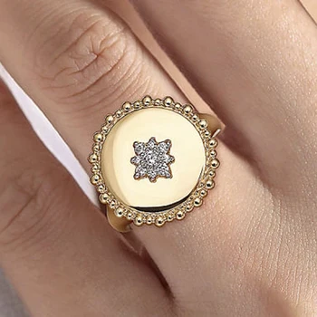 Luxury Gold Zircon Ring S925 Sterling Silver Ring Women's Wedding High Quality Diamond Ring