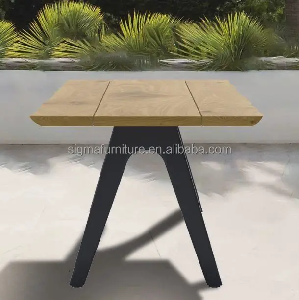 Villia garden sunroom furniture outdoor set patio teak wood dining table and chairs dining room set
