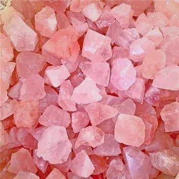Wholesale Natural Rose Pink Crystal Raw Rough Quartz Rose Crystal Tumbled Stones