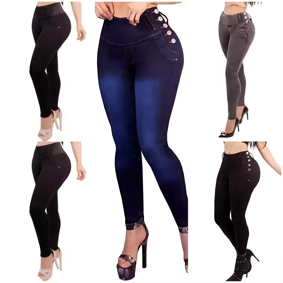 Skinny Jeans for Women High Waist Stretchy Classic High Rise Slimming Jeggings Denim Trousers Pants