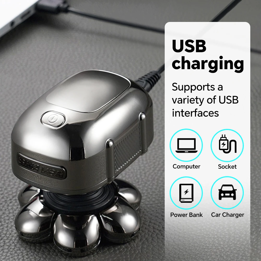 Five-in-One Waterproof Bald Stainless Steel Blades Seven-Blade Beard Trimmer for Household RV Use USB Rotary Electric Shaver factory