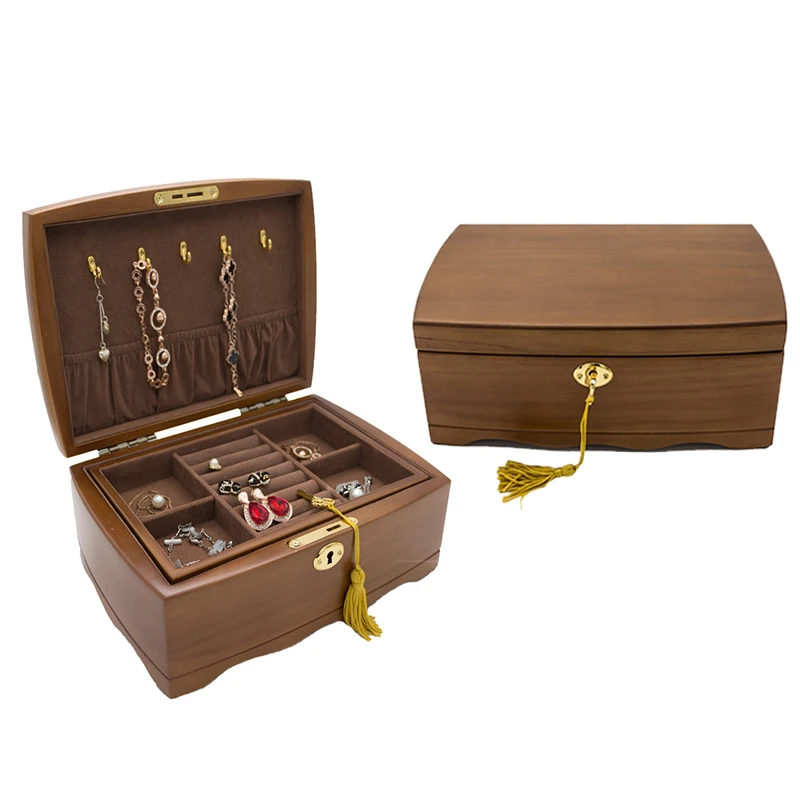 real wood jewelry storage case antique ornaments jewellery