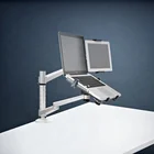 Laptop And Laptop Monitor Mount Stand Aluminum Alloy Laptop And Tablet Dual Arm Stand Holder