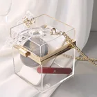 Purse Fashion Box Shaped Clutch Bag Transparent Jelly Acrylic Clear Box Purse