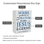 Quotes Customized Wholesale Rustic Wooden Box Sign Plaque Art With Quotes For Home Farmhouse Table Decor