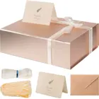 Box Flat Paper Hot Fancy Box Carton Black Rigid Flat Luxury Folding Storage Paper Gift Box With Ribbon