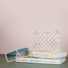 2021 Square Box Clear Acrylic Clutch Bag Sets Ladies Purses Handbags Matching Sunglasses