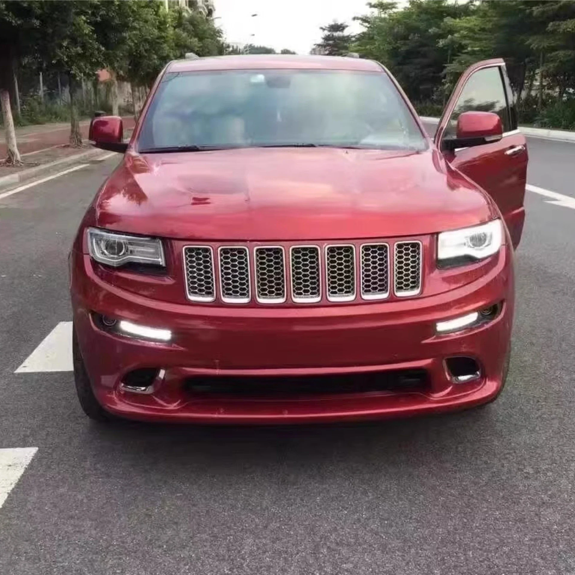 Front Rear Bumper Assembly Side Skirt Hood Wide Wheel Eyebrow For Jeep