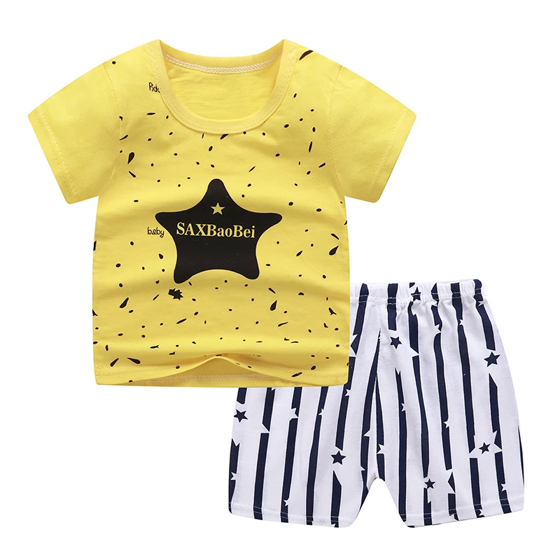 Summer Baby Clothings  Cotton Short Sleeve  Baby ClothingChildren Suit for Boys and Girls  Children Clothes Suit