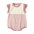 Direct Wholesale Factory Direct Baby Clothing Sweater Rompers Cute Solid Color Jumpsuit With Snap Button