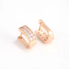 Cz Hoop Earring Factory Direct 18k Gold Plating Multicolor Cubic Zircon Cz Leaf Design Hoop Earring