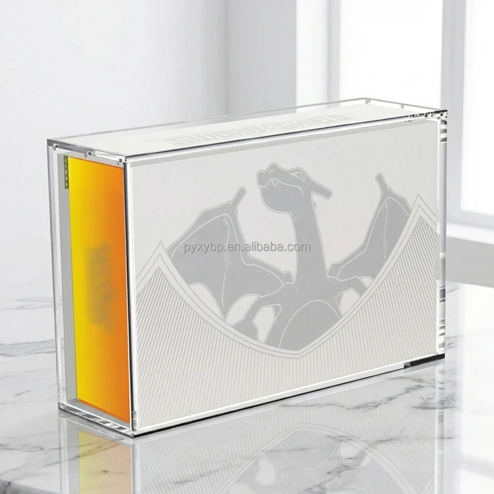 product strong magnet acrylic ultra premium collection charizard upc boxes poke etb booster box acrylic charizard upc display box-6