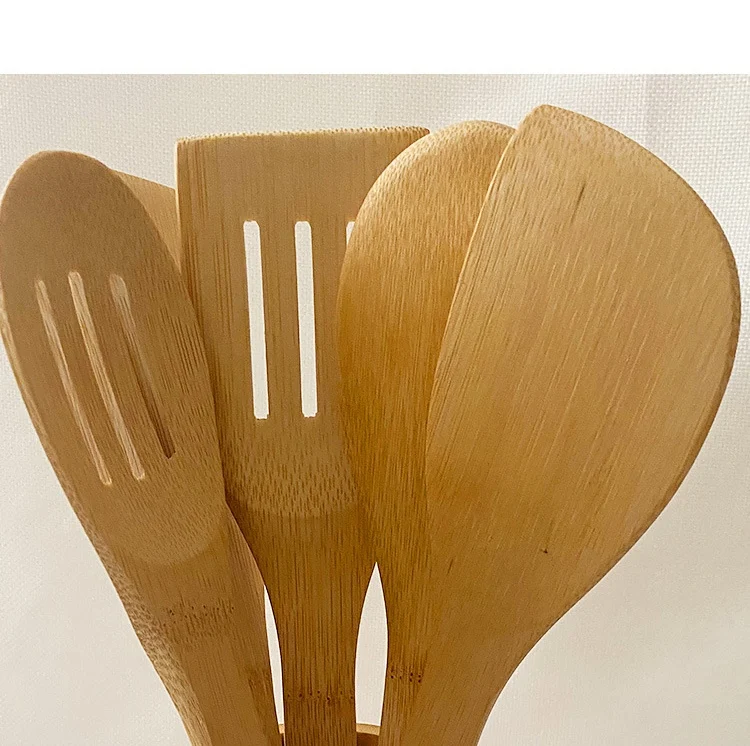 Non stick Kitchen Cooking Set Premium Quality 6-Piece Wooden Bamboo Kitchen Utensil Sets