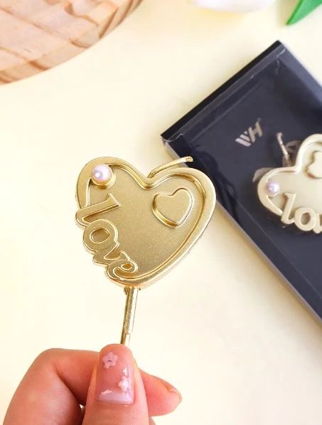 GOLD LOVE Cake Candles Valentine's Day Cake Decoration Baking Tools for Birthday paty use