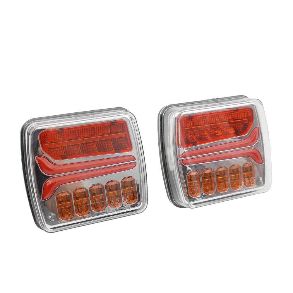 product 34led square sequential turn signal trailer lamp light guide wireless truck tail light-32