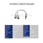 Audio Stereo Gold-plated 3.5mm Jack 1 To 2 Audio Cable White Stereo Sound For Mobile Phones