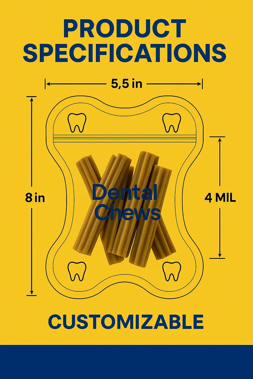 Shaped Pouch with Zipper for Pet Dental Chews - detail 6