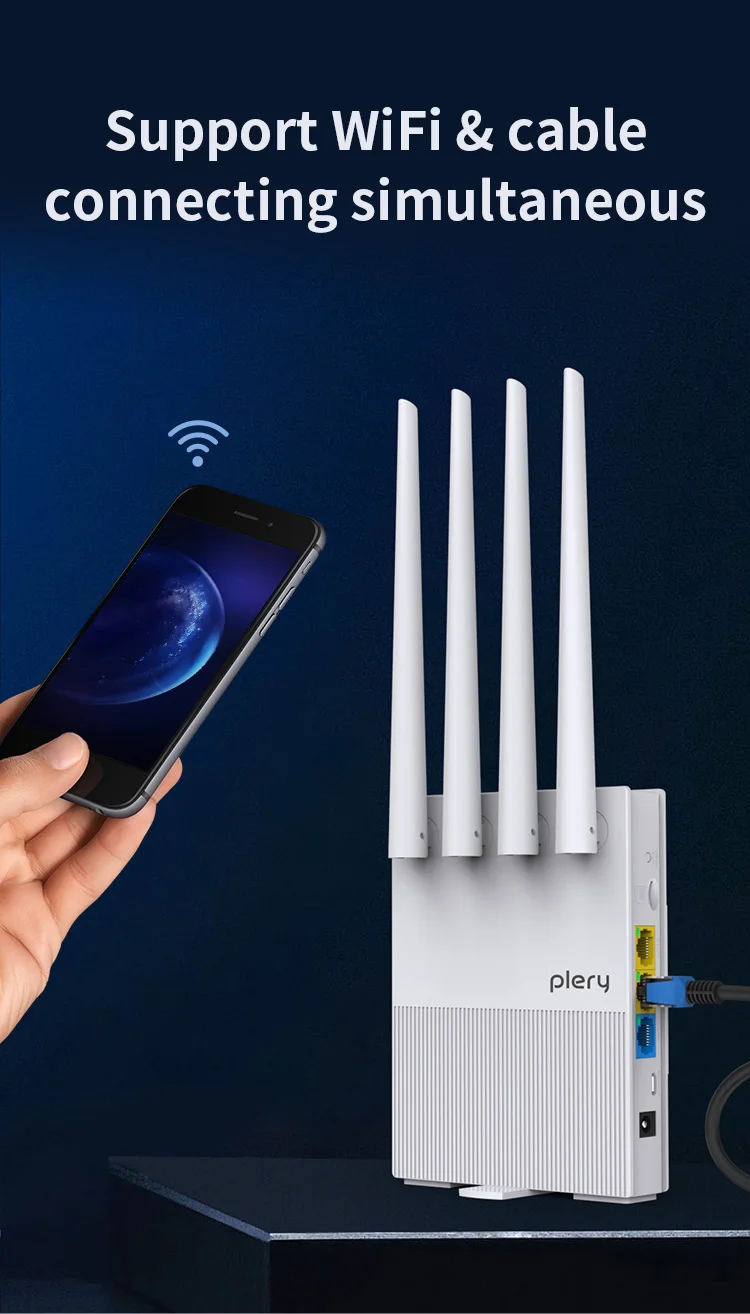 Customization Router Outdoor Mobile Wireless Rooter Wifi 4G Lte 300M High Gain 4G Lte Router for Plery R623