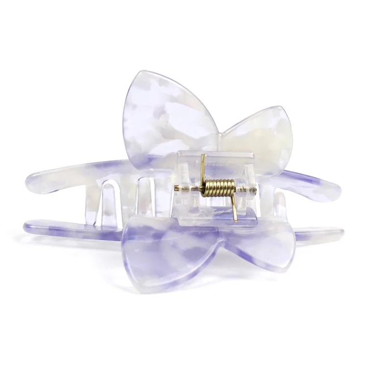 CANYUAN Fashion Butterfly Purple Hair Claw Clip For Women Cellulose Acetate Heart Hair Clamp For Thick Hair