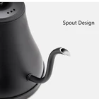 Coffee RISSIN Black Gooseneck Tea Kettle Stainless Steel Stovetop Pour Over Coffee Drip Kettle