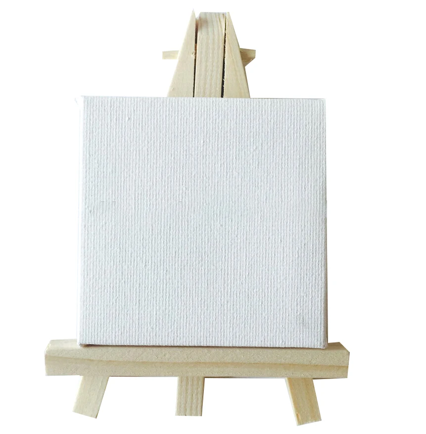 mini easel canvas 10*10cm stretched canvas with easel set art canvas
