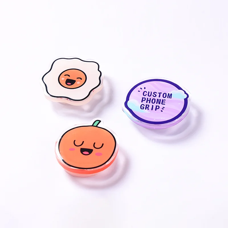 Custom Cute Cartoon Design Mobile Phone Holder Plastic Anime Style Popping Phone Grips factory