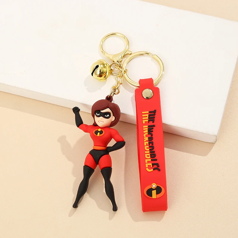 2024 New Cartoon 3D Anime The Incredible Keychains Jack Parr Car keyring Elastigirl Bag Pendant Mr. Incredible Keychain