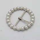 Silver Pearl Beads Silver Belt Adjustable Buckle Clothing Accessories Scarf T-shirt Metal Corner Buckles For Belt