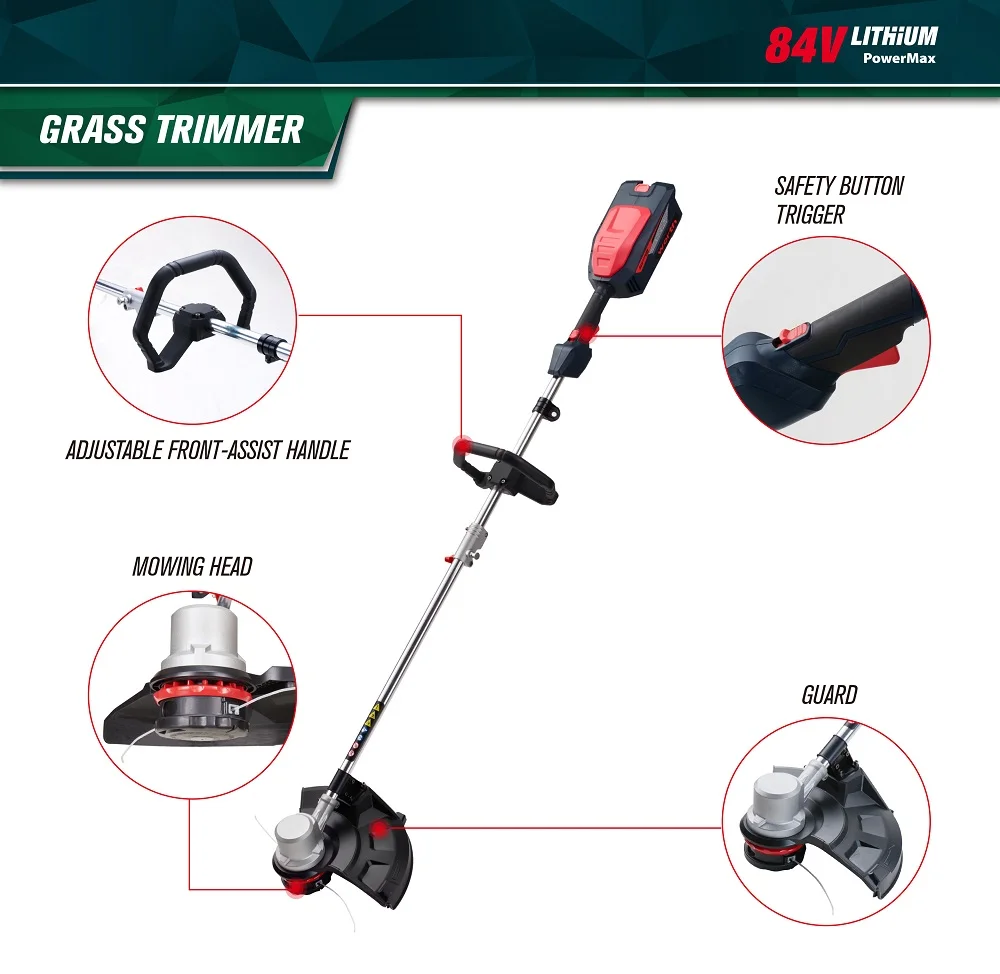 84v Lithium Battery Operated Powered Cordless Handheld Grass Cutter