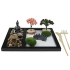 Decor Statue DIY Buddha Statue Flamingo Flower Tree Zen Garden Kit Indoor Mini Zen Sand Garden Miniature For Desktop Decor