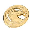 Belt Luxury Custom 68MM Rhinestones Alloy Metal Engraved Gold Belt Buckle For Belt Leather Accessories