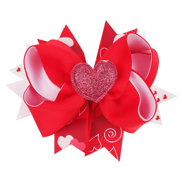 Hot Selling Sweet Hearts Bowknot Hair Clips Handmade Bows Hairpin Hair Grips For Children