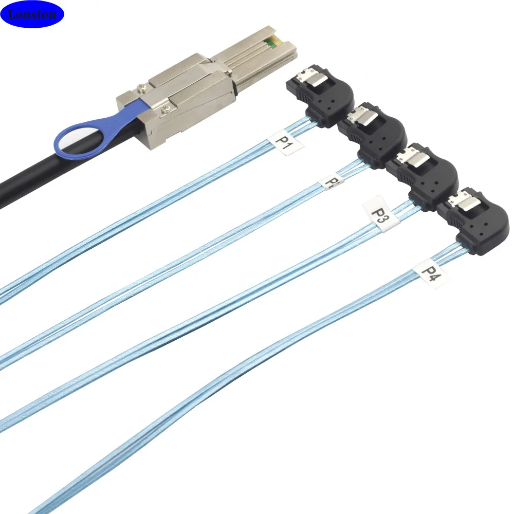 Mini Sas Sff8088 To 4 Ports Sata 7p Female Connection Cable For Server