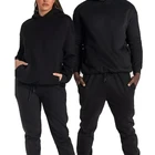 Jogging 2021 Jogging Suit 100% Cotton Sweatsuit Thick Heavy Tracksuits Unisex Sweatpants And Hoodie Set Men