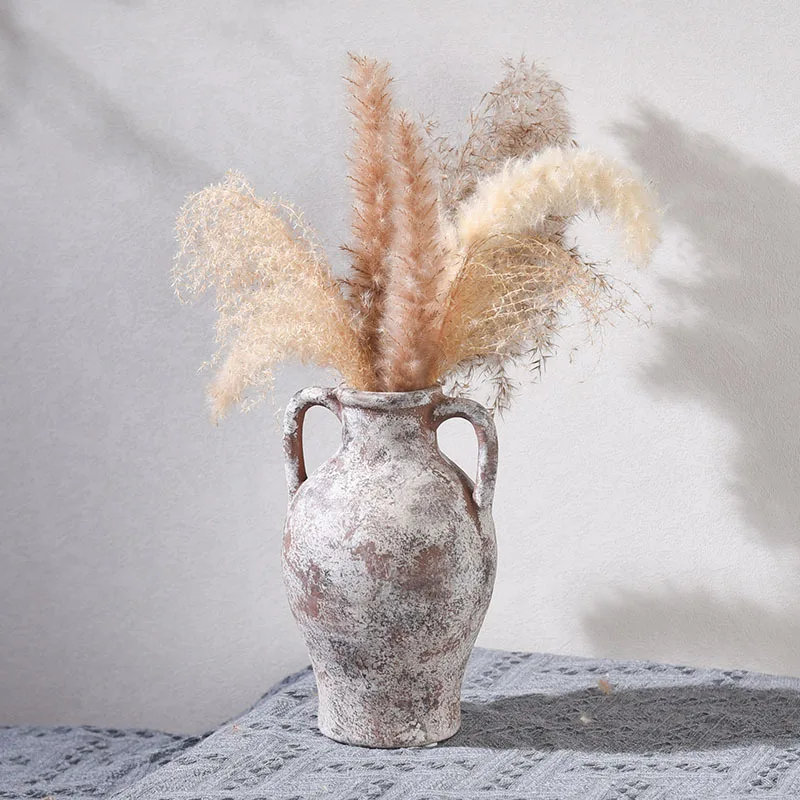 product best seller high end ceramic jar soft decoration living room retro ceramic jar vase for homestay flower arrangement625-13