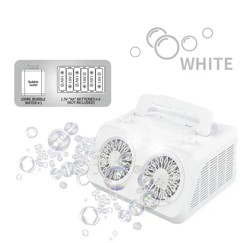 Bubble Machine Automatic Bubble Blower with 2 Independent 20 Holes Motors Bubble Maker for Kids