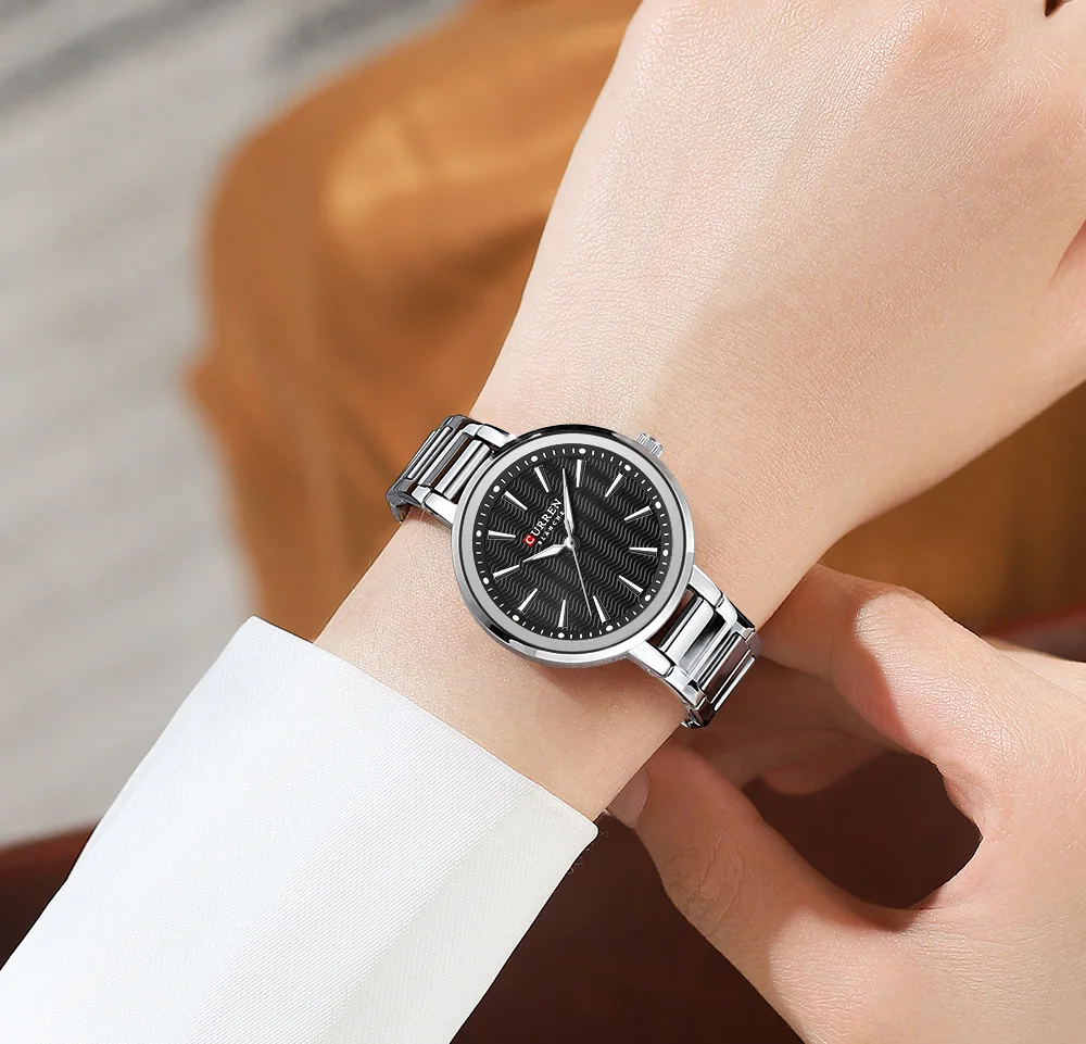 CURREN 9109 Luxury Fashion Luminous Hands Women Wristwatch Stainless Steel Strap Waterproof Watches Quartz Movement Top Watch