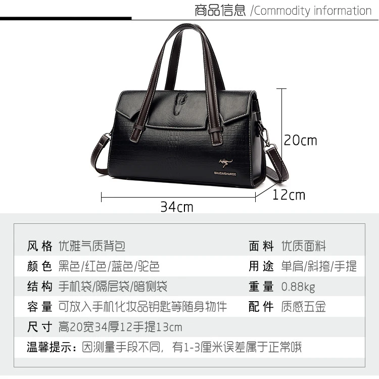 Fashion Genuine Leather Women's Handbags New Lady Crocodile Pattern Portable Mom Bag Shoulder Messenger Bags Female