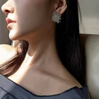 Brass Stud Vintage Temperament Anti-allergy Brass Electroplated Real Gold Irregular Braided Stud Earrings