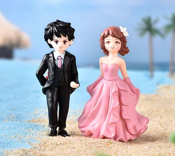 - french handmade - custom Romantic Couple Personalized craft & Gay wedding cake topper wholesale terrarium dashboard figurines