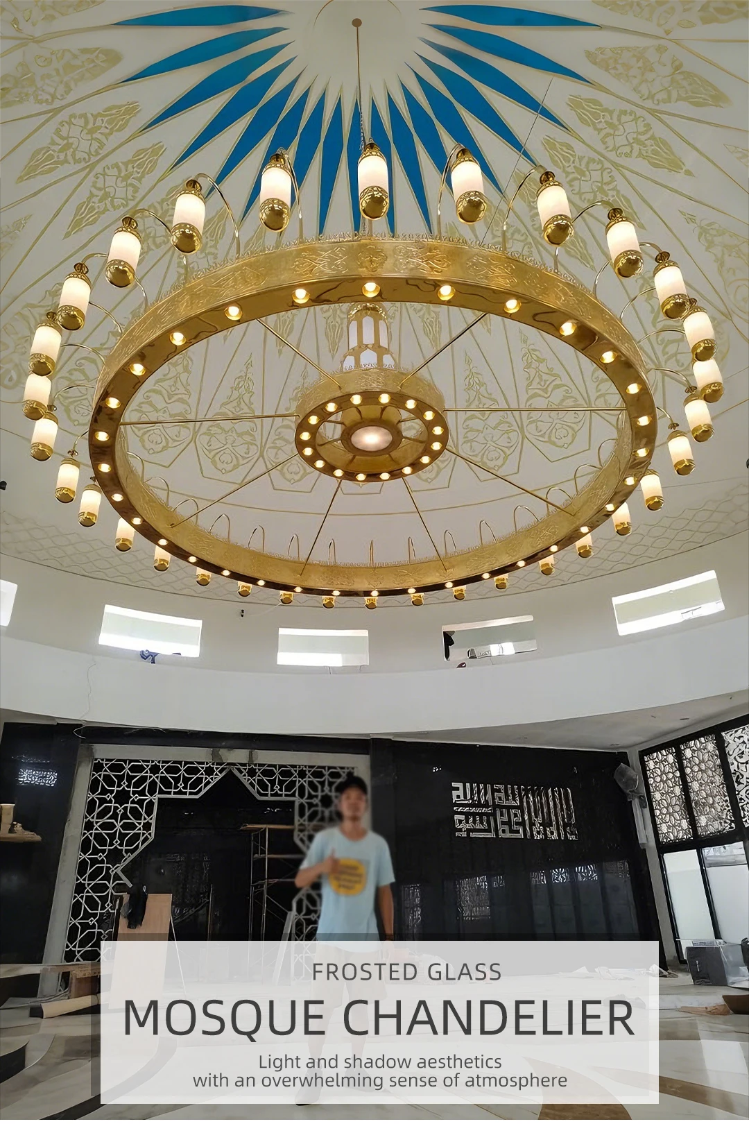 cpl 004 grand islamic mosque chandelier custom oversized led lighting for masjid prayer hall-0