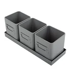 Metal Planter Metal Set Of 3 Modern Farmhouse Vintage Galvanized Metal Herb Plant Pot Planter With Tray