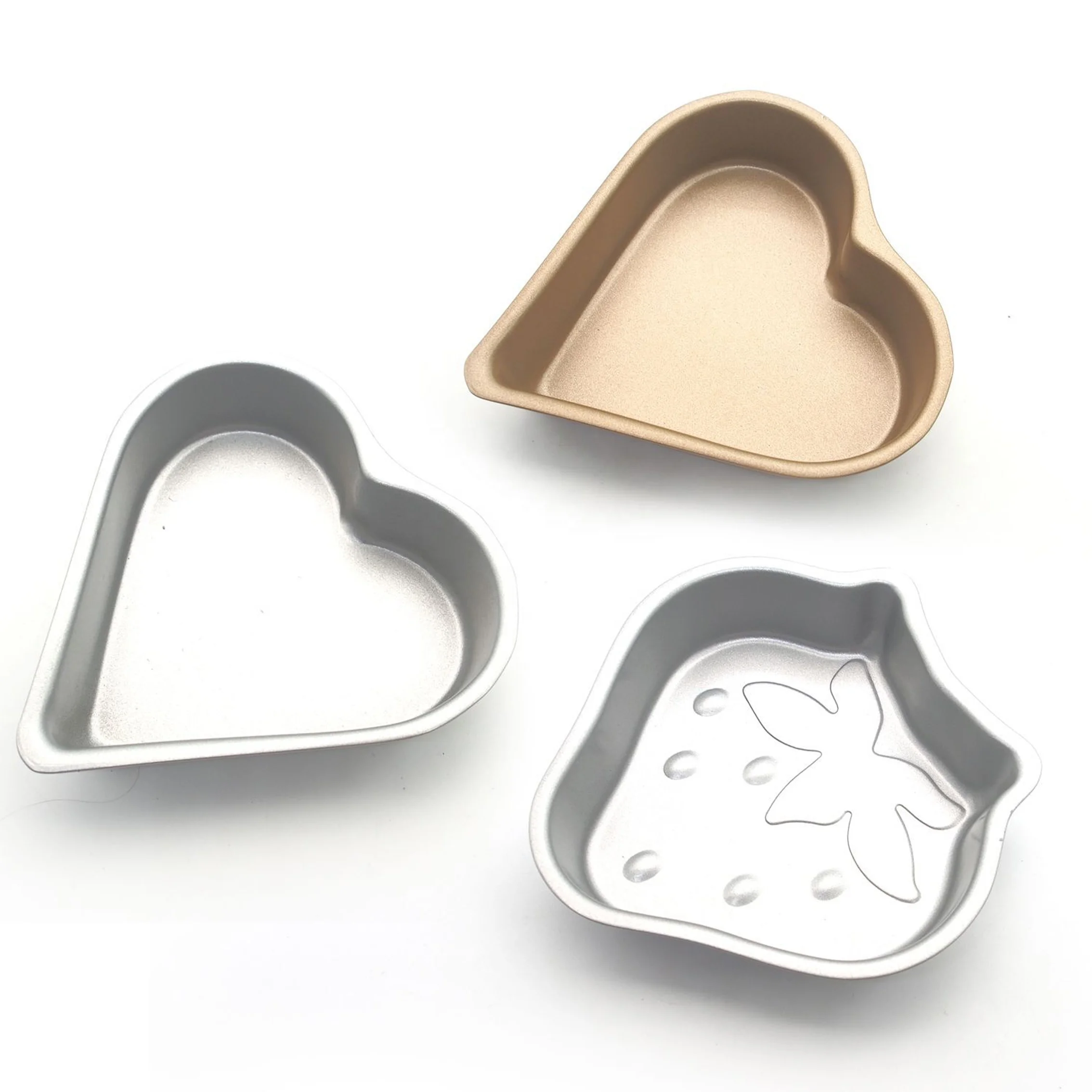 Top Selling Products 2023 Carbon Steel 3.5 Inch Strawberry Shaped Cake Mold Egg Tart Mold Baking Pan Kitchen Accessories Aluminum alloy cake molds