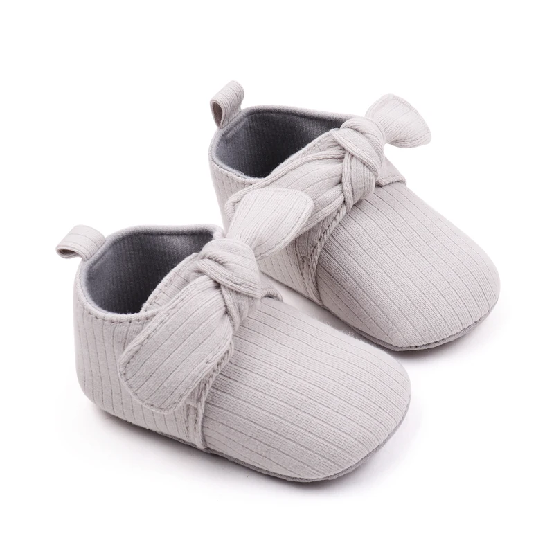 Pure Color Spring and Autumn Cotton Baby Girls Gentle Cute Bow Infants Princess Walking Shoes details
