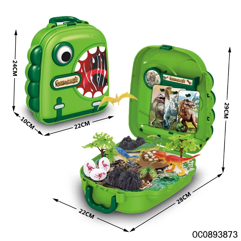 3d dinosaur adventure game custom toy jurassic world animals pvc with backpack