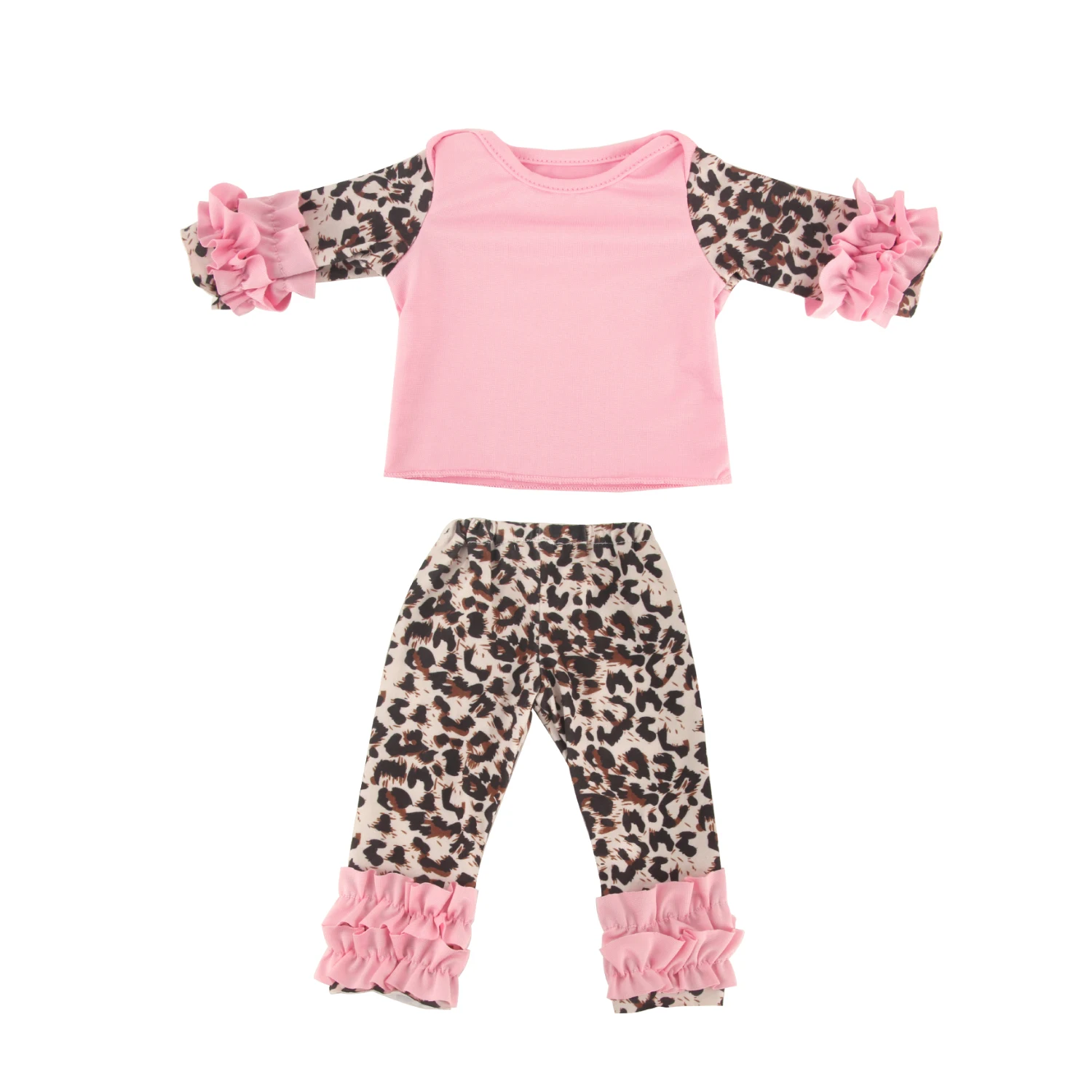 New Arrival 18 inch American Doll Leopard print pink pajamas Girl  Doll Clothes