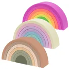 Toy Toys Baby Silicone Stacking Toy Baby Rainbow Stackable Toy Hard Building Blocks Baby Silicone Stacking Toys
